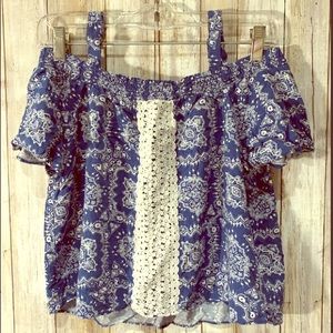 Justice girls cold shoulder boho vibe top